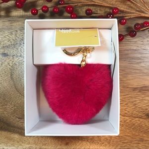 💖 RARE NEW Hot Pink Michael Kors Heart Pom Pom